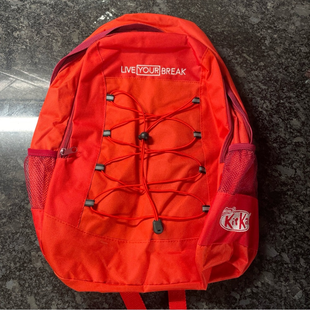 Nestle Kit Kat Backpack Lightweight “Live Your Break” Logo Genuine Zip Closure